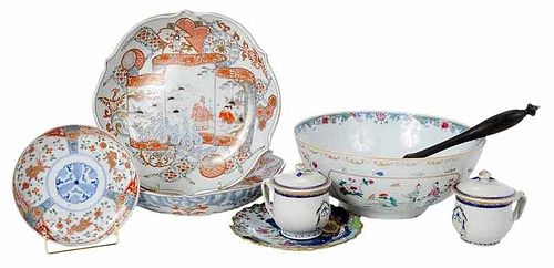 Eight Pieces Asian Export Porcelain