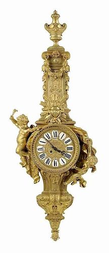 Fine Louis XV Style Gilt Bronze Cartel Clock