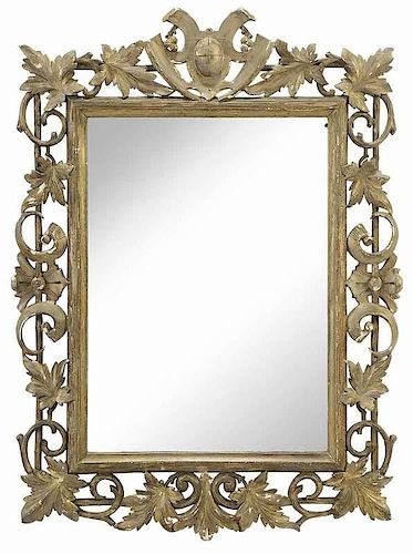 Rustic Carved and Gilt Wood Mirror