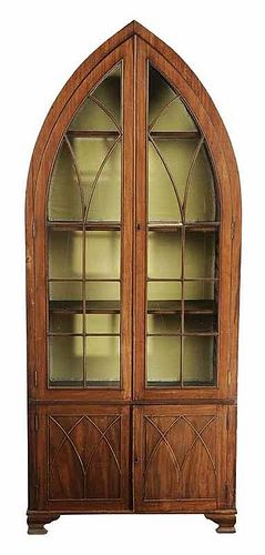 Gothic Revival Mahogany Arched Cabinet