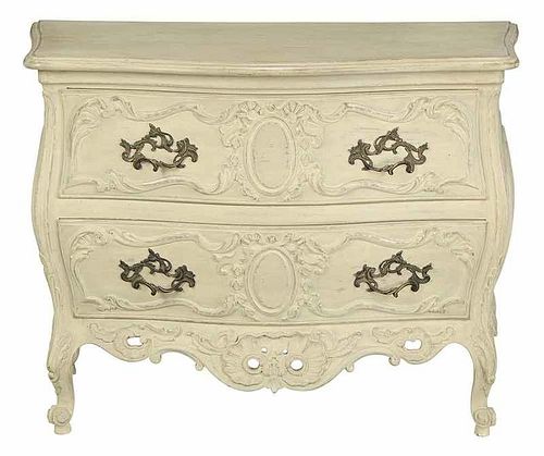 Provincial Louis XV Style Decorated Commode