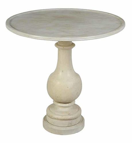 Neoclassical Style White Marble Garden Table