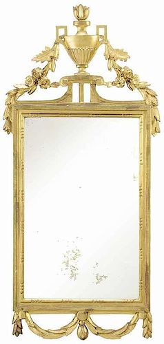 Italian Neoclassical Carved and Gilt Wood Mirror