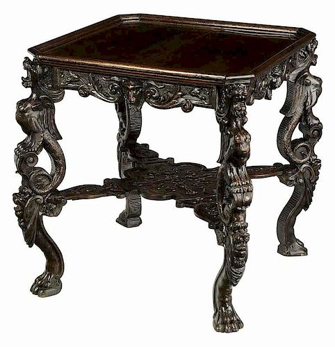 Venetian Baroque Style Carved "Fantasy" Table