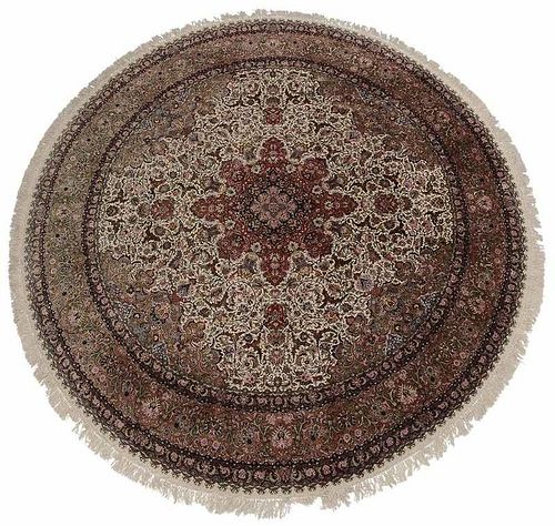 Circular Silk Tabriz Carpet
