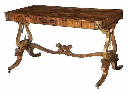 Regency Style Rosewood Veneered Writing Table