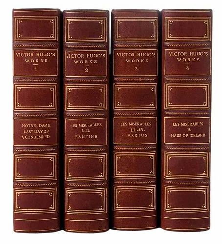 Leather-Bound Victor Hugo Set, Ten Volumes