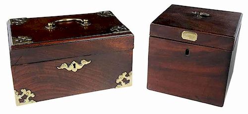 Two Mahogany George III Boxes