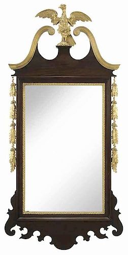 Chippendale Style Carved and Gilt Wood Mirror
