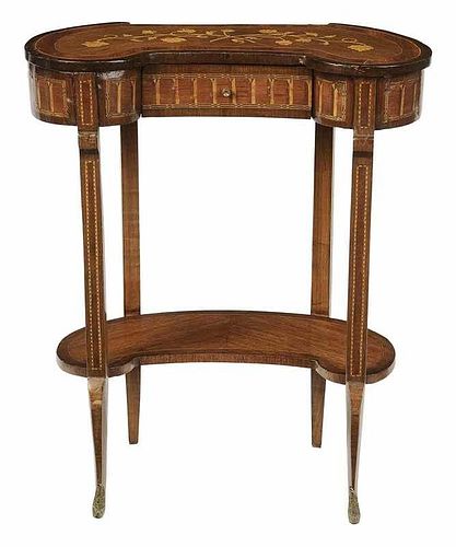 Louis XV Style Marquetry Inlaid Side Table