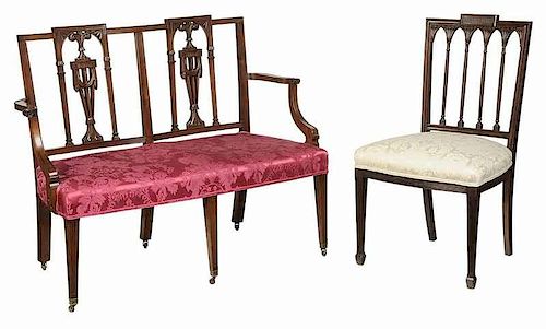 New York Federal Style Double Chair Back Settee