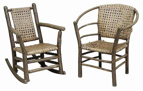 Two Vintage Old Hickory Chairs