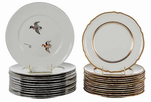 24 Porcelain Dinner Plates/12 by Lynn Bogue Hunt