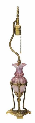 Steuben "Oriental Poppy" Glass Lamp