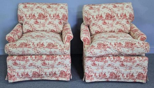 Pair Of Decorative Down fillled  Club Chairs