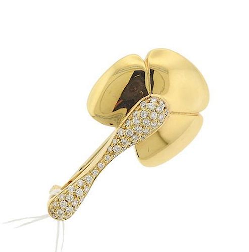 Chaumet 18k Gold Diamond Brooch Pin