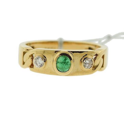 Mauboussin 18k Gold Diamond Emerald Ring
