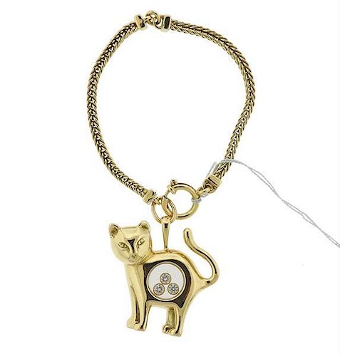Chopard 18k Gold Diamond Cat Charm