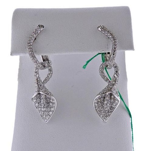 Asprey 18k Gold Diamond Calla Lily Earrings