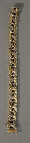 14 karat gold bracelet. 7 1/2in., 21.6 grams
