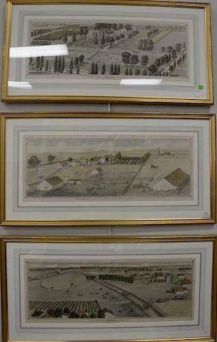 Set of three Thompson & West California Homestead lithographs to include Ranch & Residence of G. Valensin, Martins Monsch's S