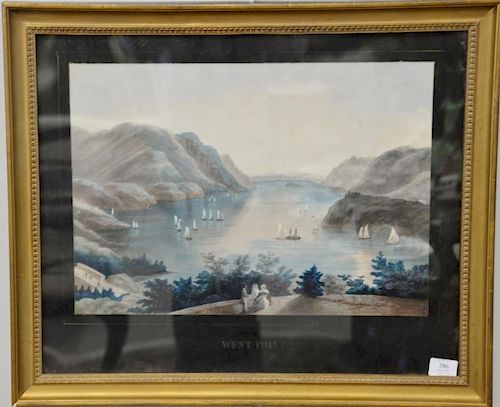 Colt Publishing Company hand colored lithograph "West Point", 14 1/2" x 20".