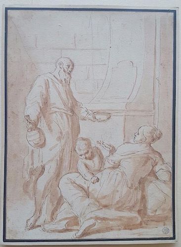 Italian Old Master Drawing Anton Domenico Gabbiani (1652-1726) attr.