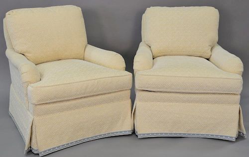 Pair of Charles Stewart upholstered easy chairs
