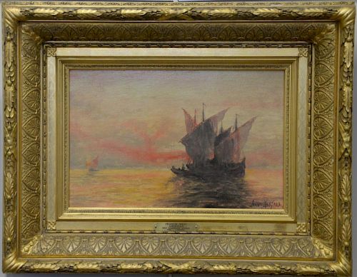 Francis West (1881-1971), oil on canvas, "Venice", signed lower right: Francis West, RES, Red Elephant Studio 1952 label on v