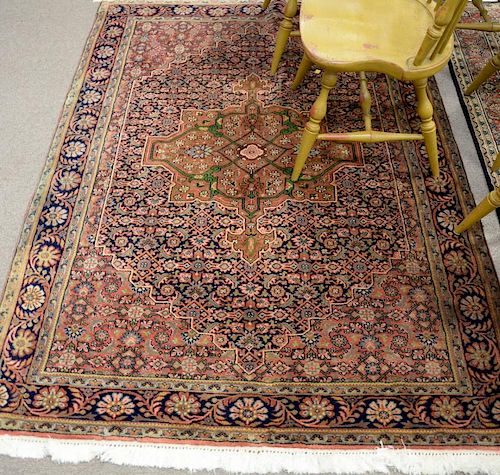 Oriental throw rug, 4'6" x 6'3". Provenance: Property from the Estate of Frank Perrotti Jr. of Hamden, Connecticut