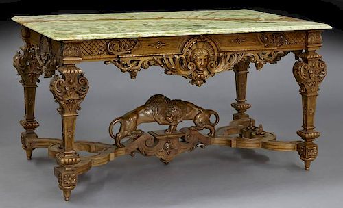 19th C. French Regence style walnut salon table,