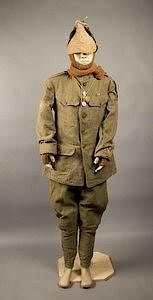 US WWI Named 1st Army Engineer's Tunic, Breeches, Hat, Dog Tags, Balaclava Helmet, Sweater and Scarf