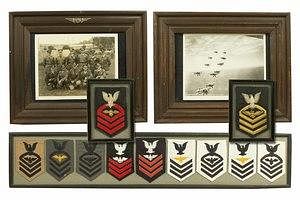 US Naval Aviation Ratings and early Photos (5 separate wooden frames)