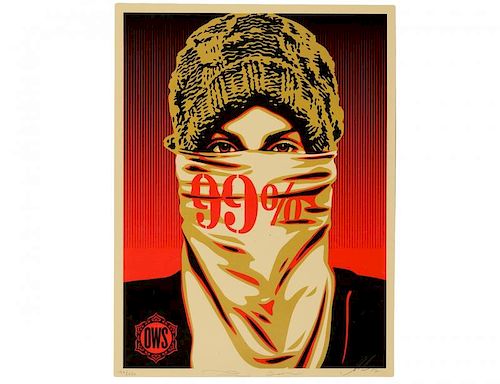Shepard Fairey "Occupy Protester" Screen Print