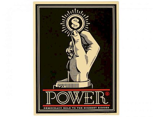 Shepard Fairey "Power Bidder" Screen Print