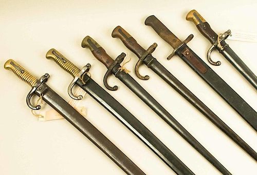 6 Excellent European Saber Bayonets