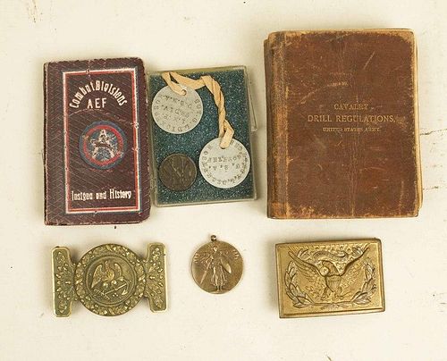 US Belt Buckles, small books, Dog Tags, Collars