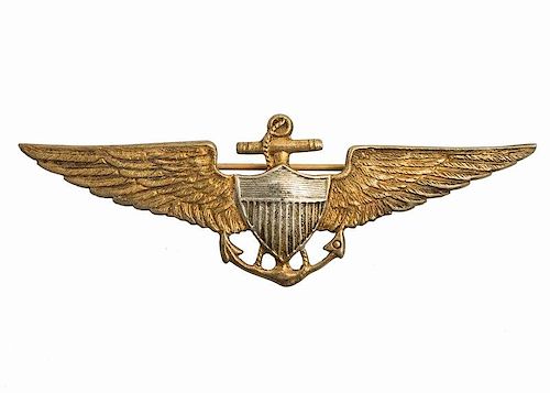 WWI US Navy Pilot's Wings of Godfrey Chevalier