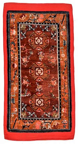 Antique Tibetan Khaden Rug: 3' x 5'8''