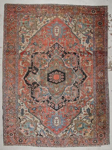 Antique Heriz Rug, Persia:  9'8'' x 12'10''