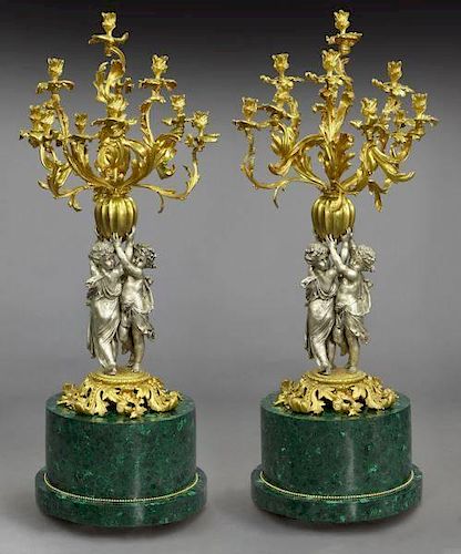 Pr. Louis XV style silvered and bronze-dore
