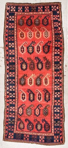 Antique Central Asian Boteh Rug: 4'3'' x 9'11''