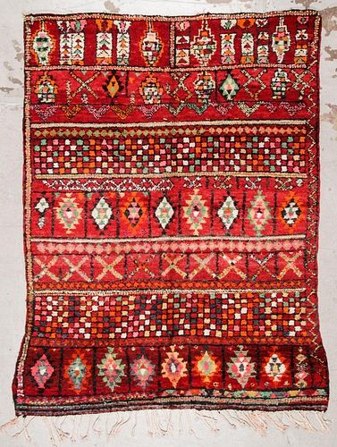 Vintage Moroccan Rug: 6'2'' x 8'0''