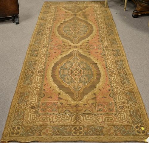 Four piece lot to include two Oriental throw rugs and two machine tapestry style rugs. 3'5" x 5'8", 4' x 4'7", 4' x 9'8", and