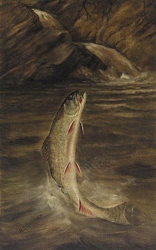 Harry A. Driscole (1861-1923) Leaping Trout