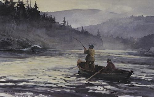 Chet Reneson (b. 1934) Steelhead Fishing