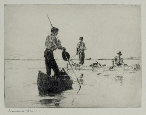 Frank W. Benson (1862-1951) Two Canoes