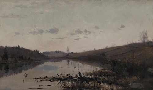 William Preston Phelps (1848-1923) Fishing in Late Autumn