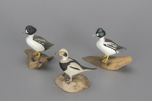 Three Miniature Diving Ducks Harold N. Gibbs (1886-1970)