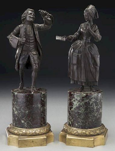 Pr. French 19th C. bronze figures: